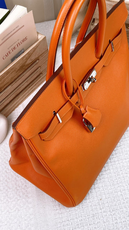 Orange Birkin 35 PHW