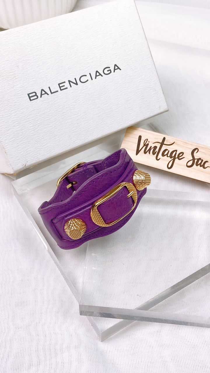 Balenciaga Ultraviolet Agneau Bracelet (GHW)