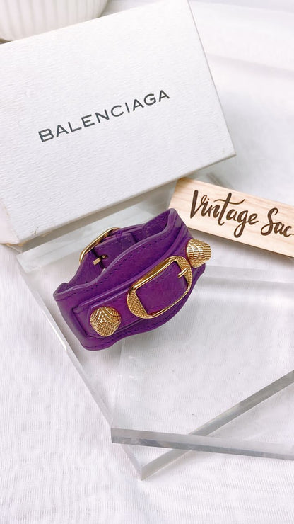 Balenciaga Ultraviolet Agneau Bracelet (GHW)