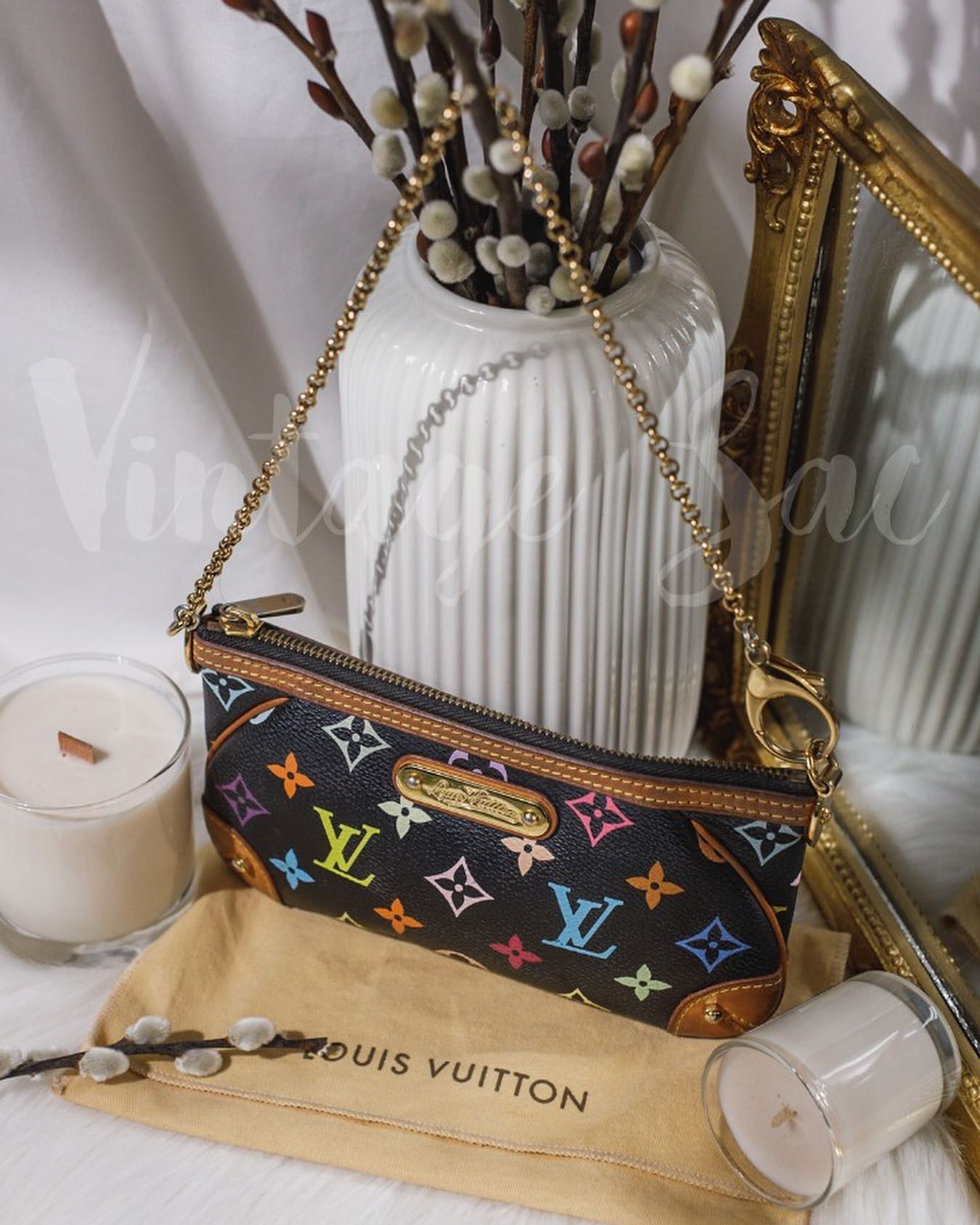 Louis Vuitton Black Multicolour Milla Pochette