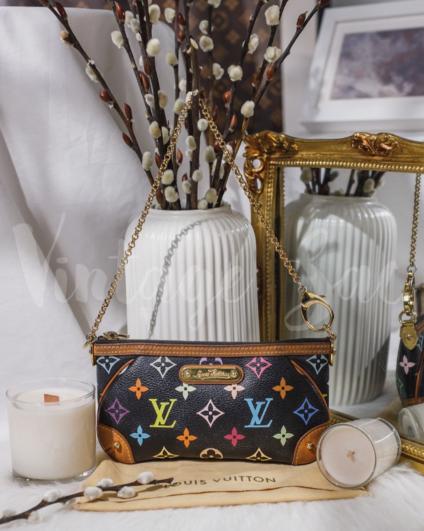 Louis Vuitton Black Multicolour Milla Pochette