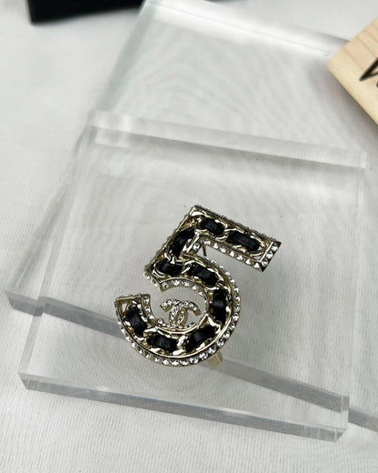 Chanel 5 Leather Chain CC Brooch