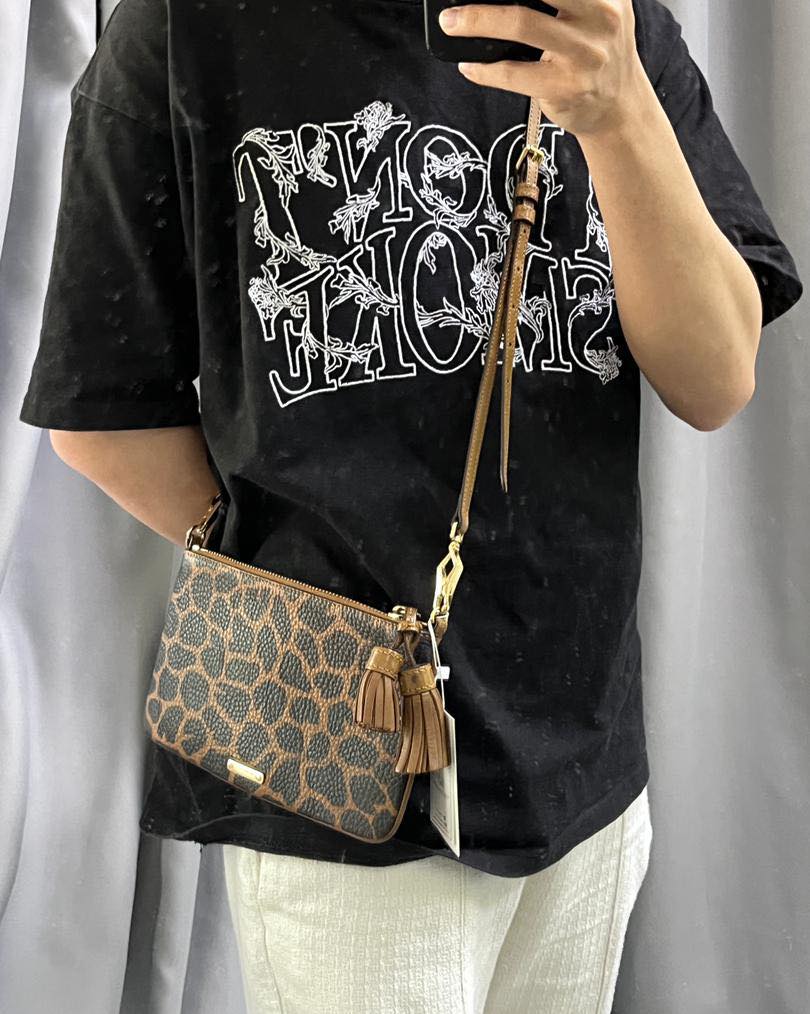 Burberry Black/Brown Printed Leather Crossbody