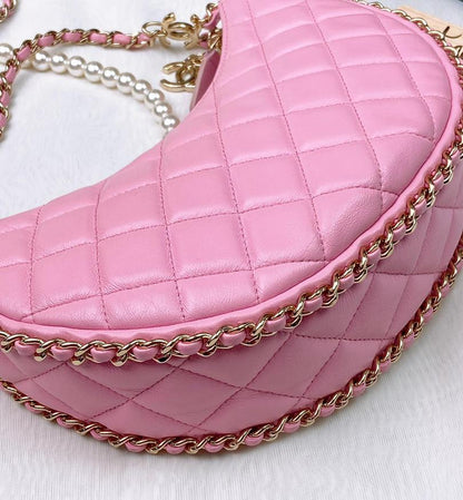 Chanel Pink Lambskin 22P Loop Hobo Bag LGHW