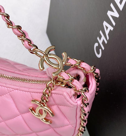 Chanel Pink Lambskin 22P Loop Hobo Bag LGHW