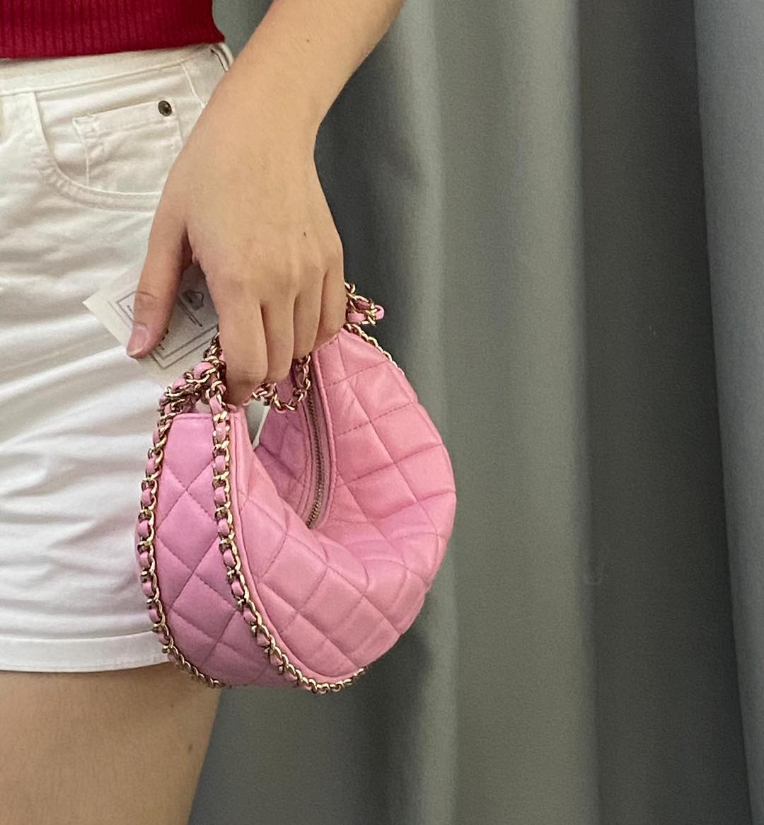 Chanel Pink Lambskin 22P Loop Hobo Bag LGHW