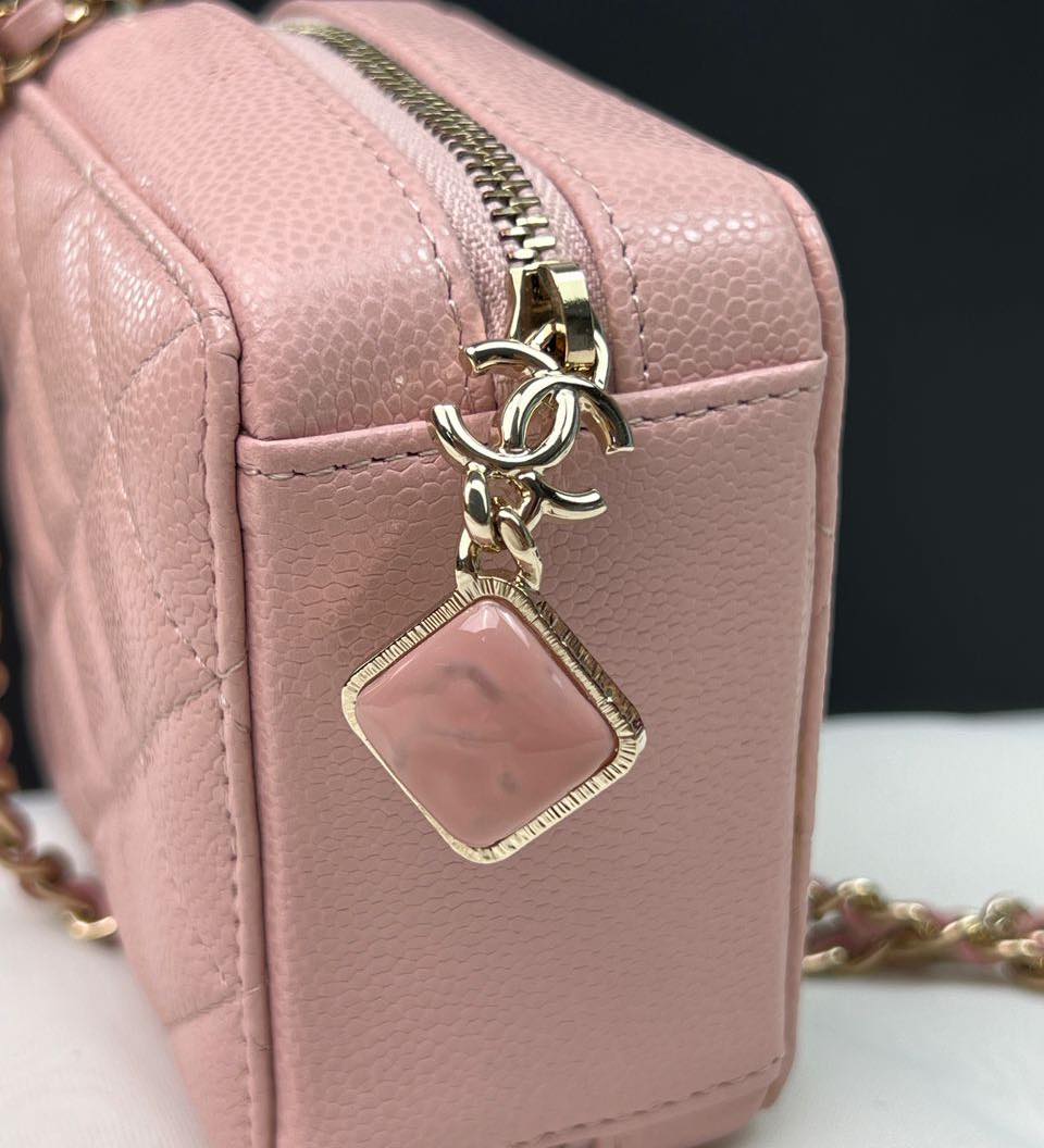 Chanel Pink Caviar Diamond Mini Bag LGHW