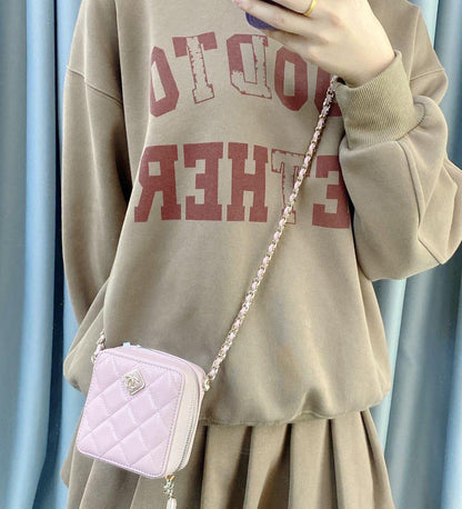 Chanel Pink Caviar Diamond Mini Bag LGHW