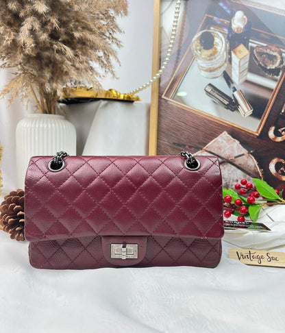 Chanel Burgundy Calfskin Reissue 2.55 RHW