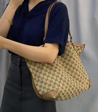 Gucci Brown Canvas Craft Tote Bag