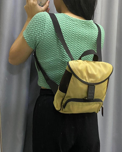 Gucci Khaki Nylon Mesh Mini Backpack