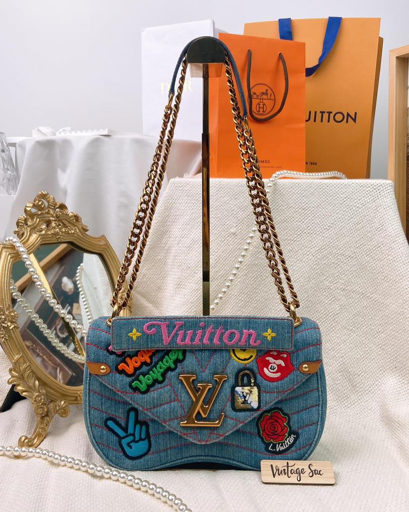 Louis Vuitton Navy Denim Wave Chain Bag MM