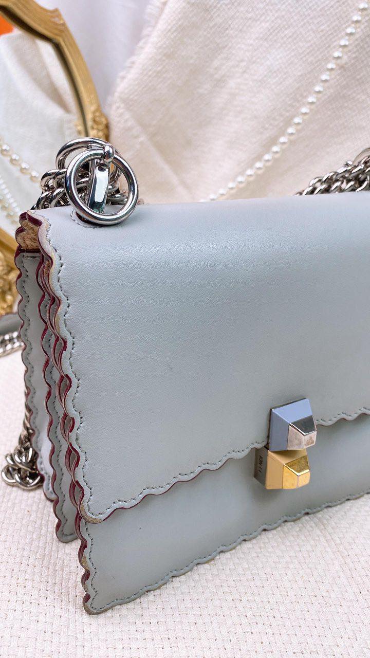 Fendi Pearl Grey Kan Crossbody