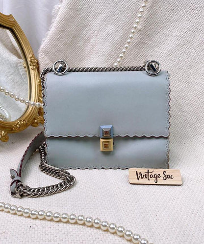 Fendi Pearl Grey Kan Crossbody