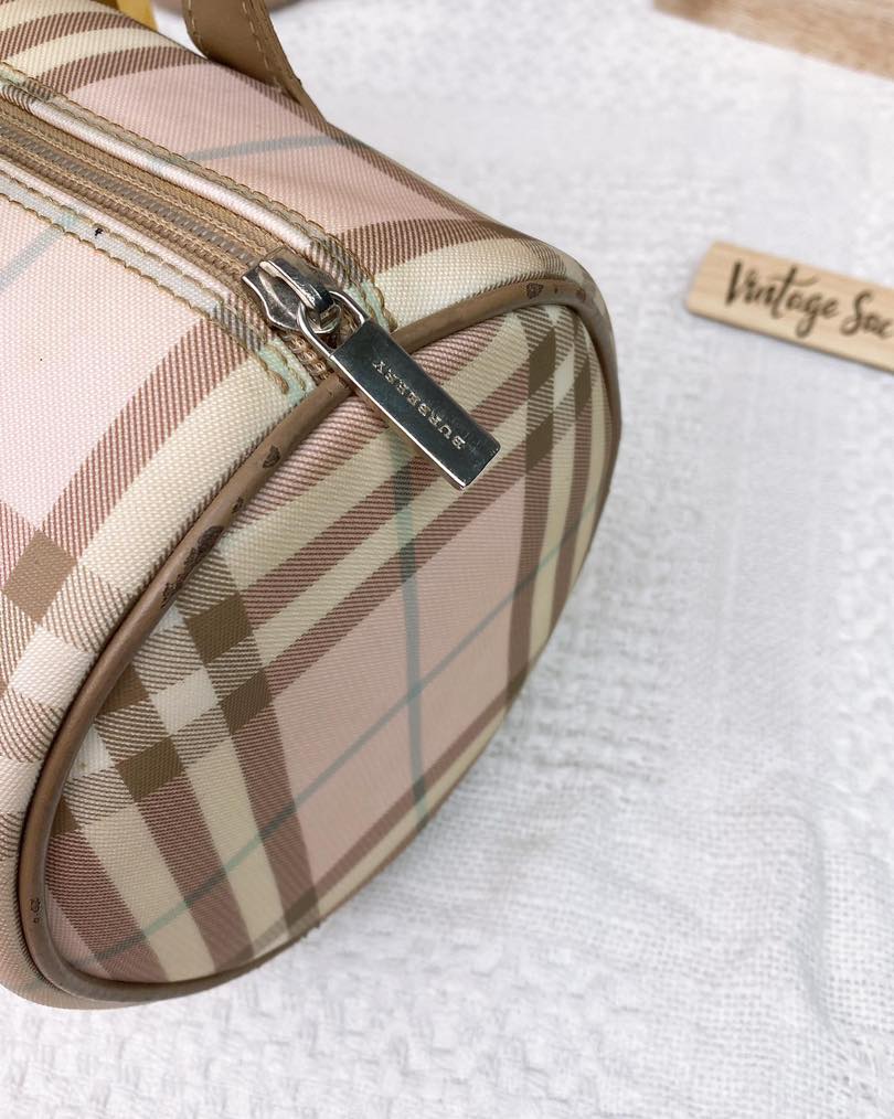 Burberry Nova Check Pink Coated Canvas Shoulder Bag