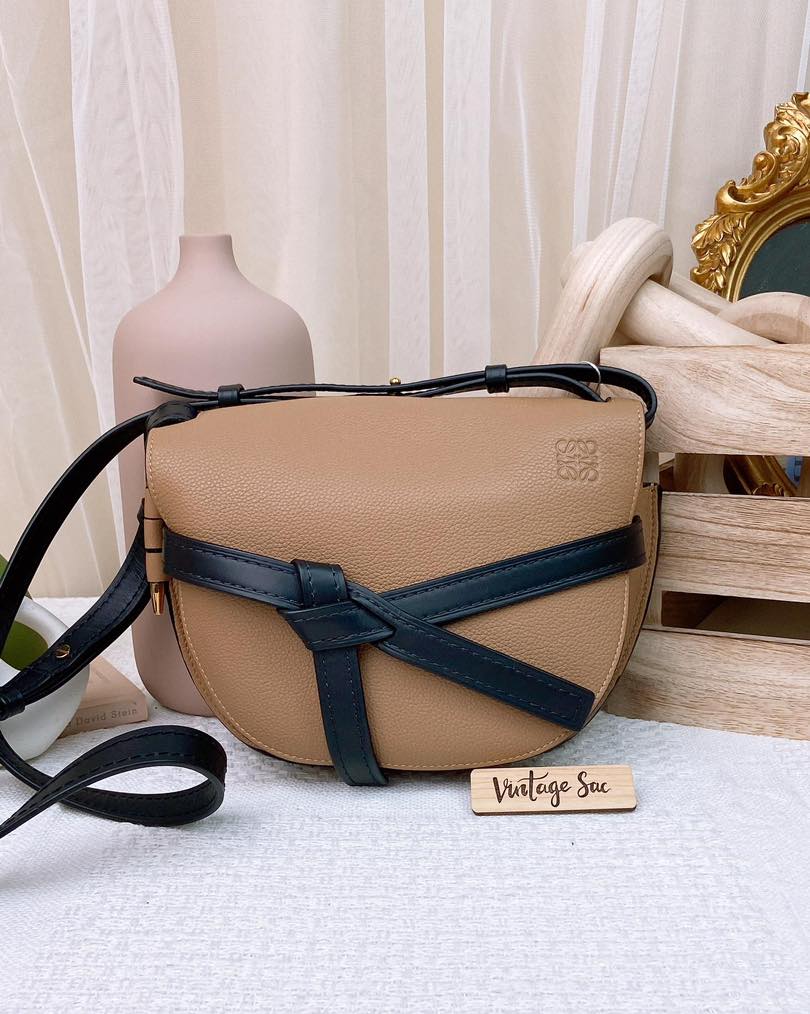 Loewe Light Brown Calfskin Small Gate Bag