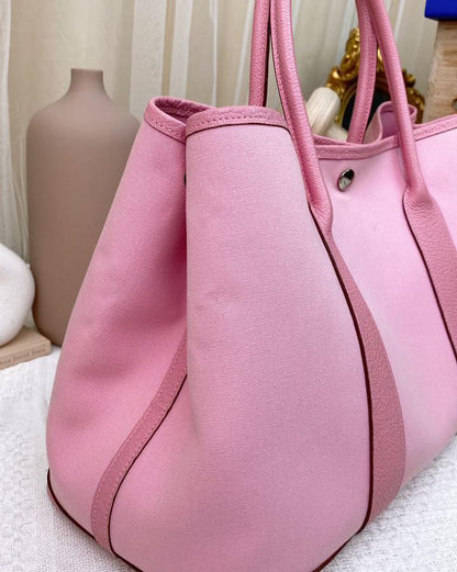 Hermes Pink Canvas Garden Party 36