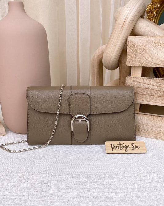 Delvaux Etoupe Brillant WOC SHW