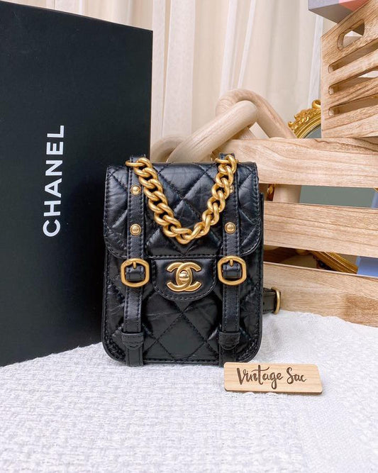 Chanel Aged Calfskin Mini Crossbody Bag with Handle