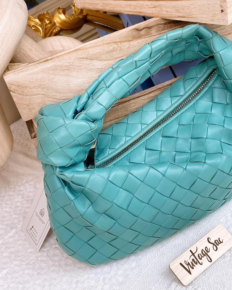 Bottega Veneta Blue Intrecciato Mini Jodie