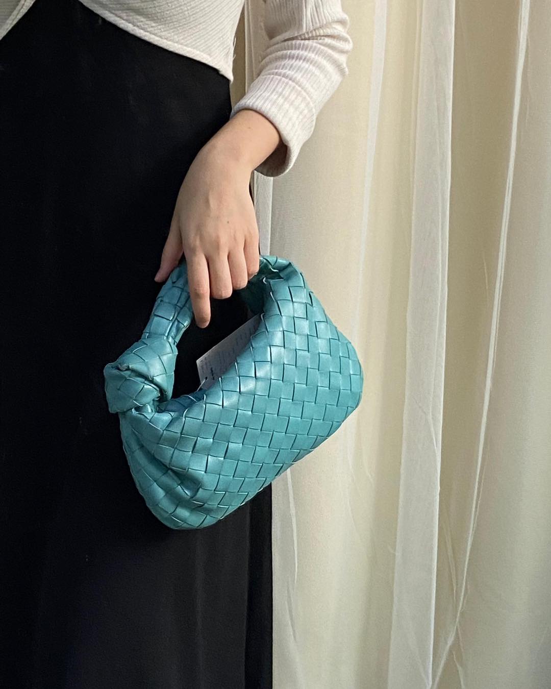 Bottega Veneta Blue Intrecciato Mini Jodie