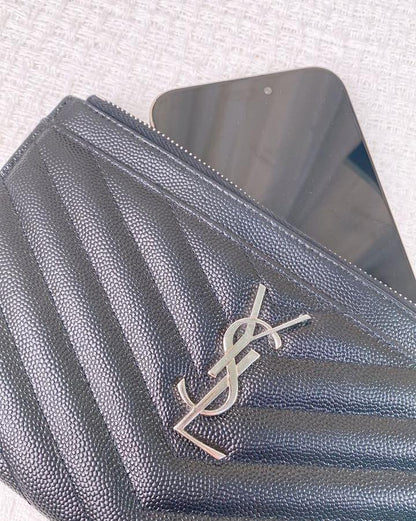 Saint Laurent Black Bill Pouch SHW