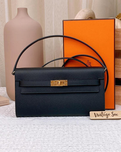 Hermes Noir Epsom Kelly To Go Wallet GHW