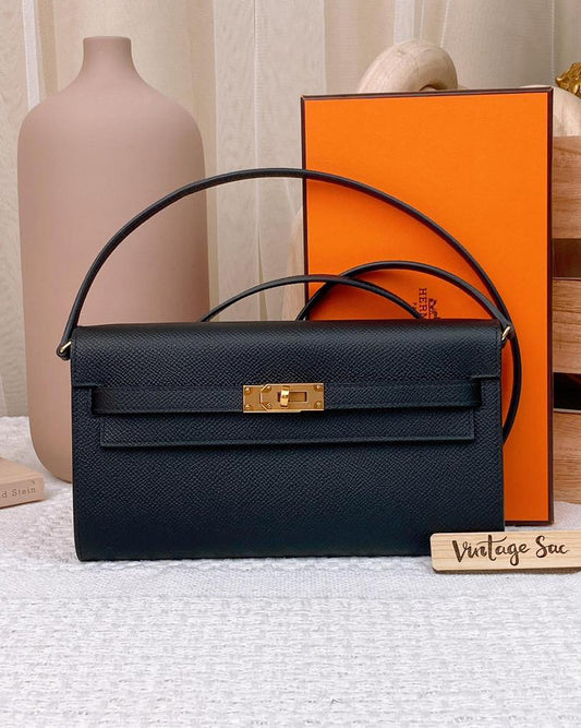 Hermes Noir Epsom Kelly To Go Wallet GHW