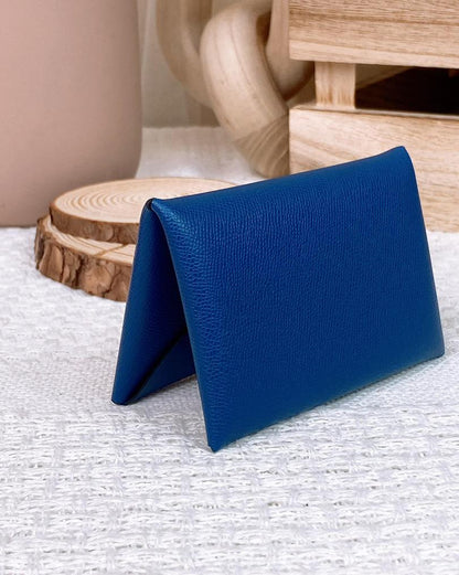 Hermes Deep Blue S4 Calvi Card Holder