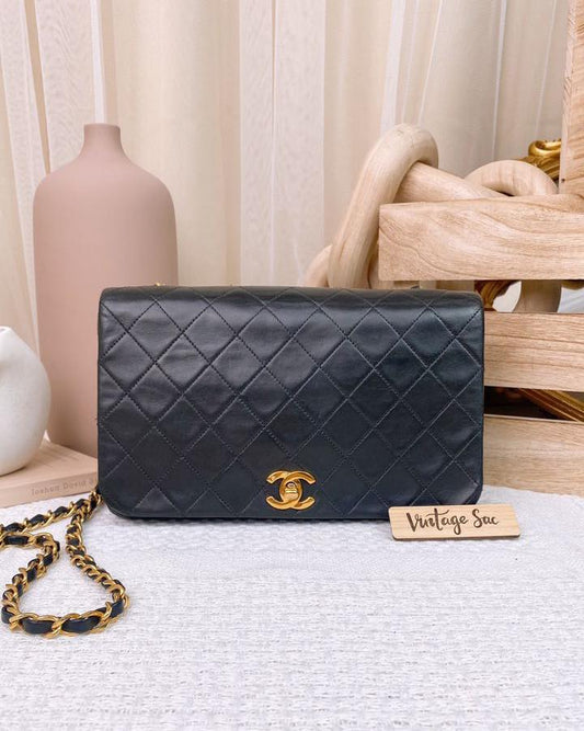 Chanel Vintage Black Full Flap GHW