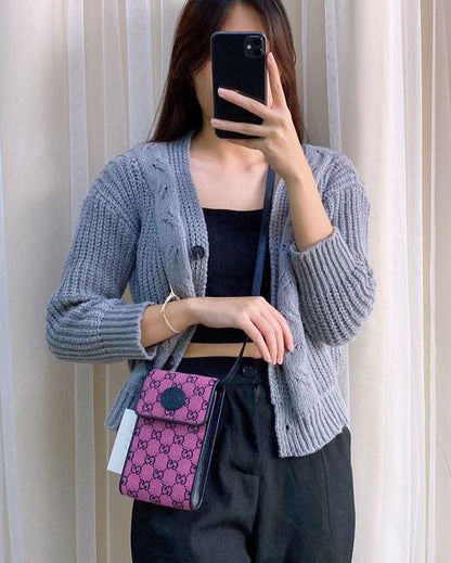 Gucci Black x Pink GG Phone Case Crossbody