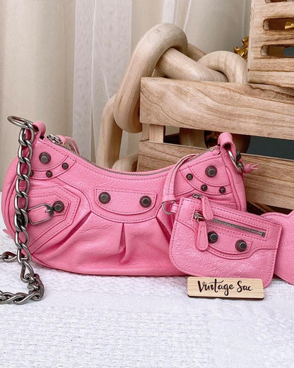 Balenciaga Pink Le Cagole XS Chain Bag SHW