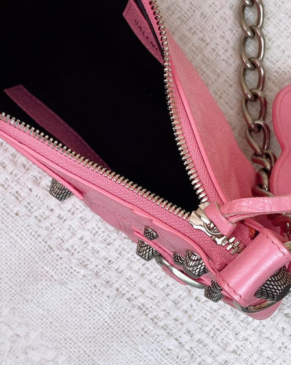 Balenciaga Pink Le Cagole XS Chain Bag SHW