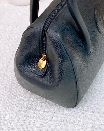 Cartier Black Calfskin Vintage Boston Bag