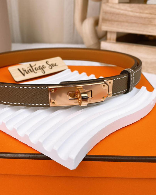 Hermes Etoupe Kelly 18 Belt (RGHW)