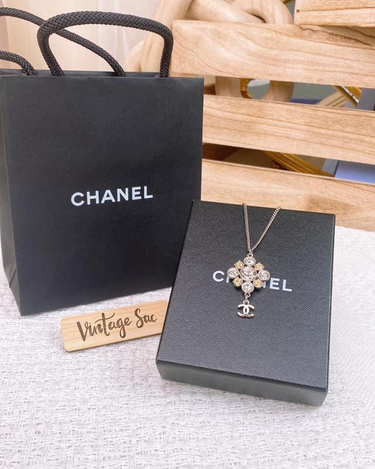 Chanel Silver Rhinestone Necklace