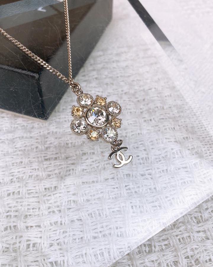 Chanel Silver Rhinestone Necklace