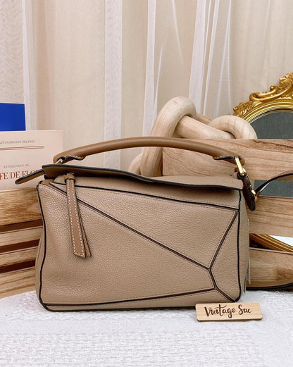 Loewe Sand Grained Calfskin Small Puzzle Bag GHW