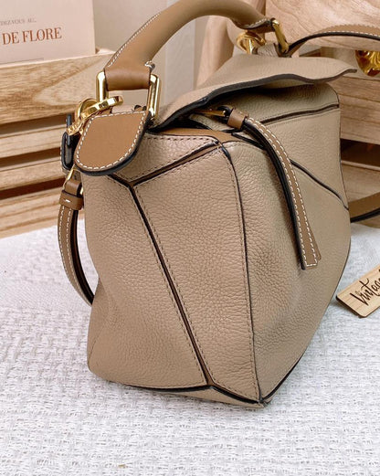 Loewe Sand Grained Calfskin Small Puzzle Bag GHW