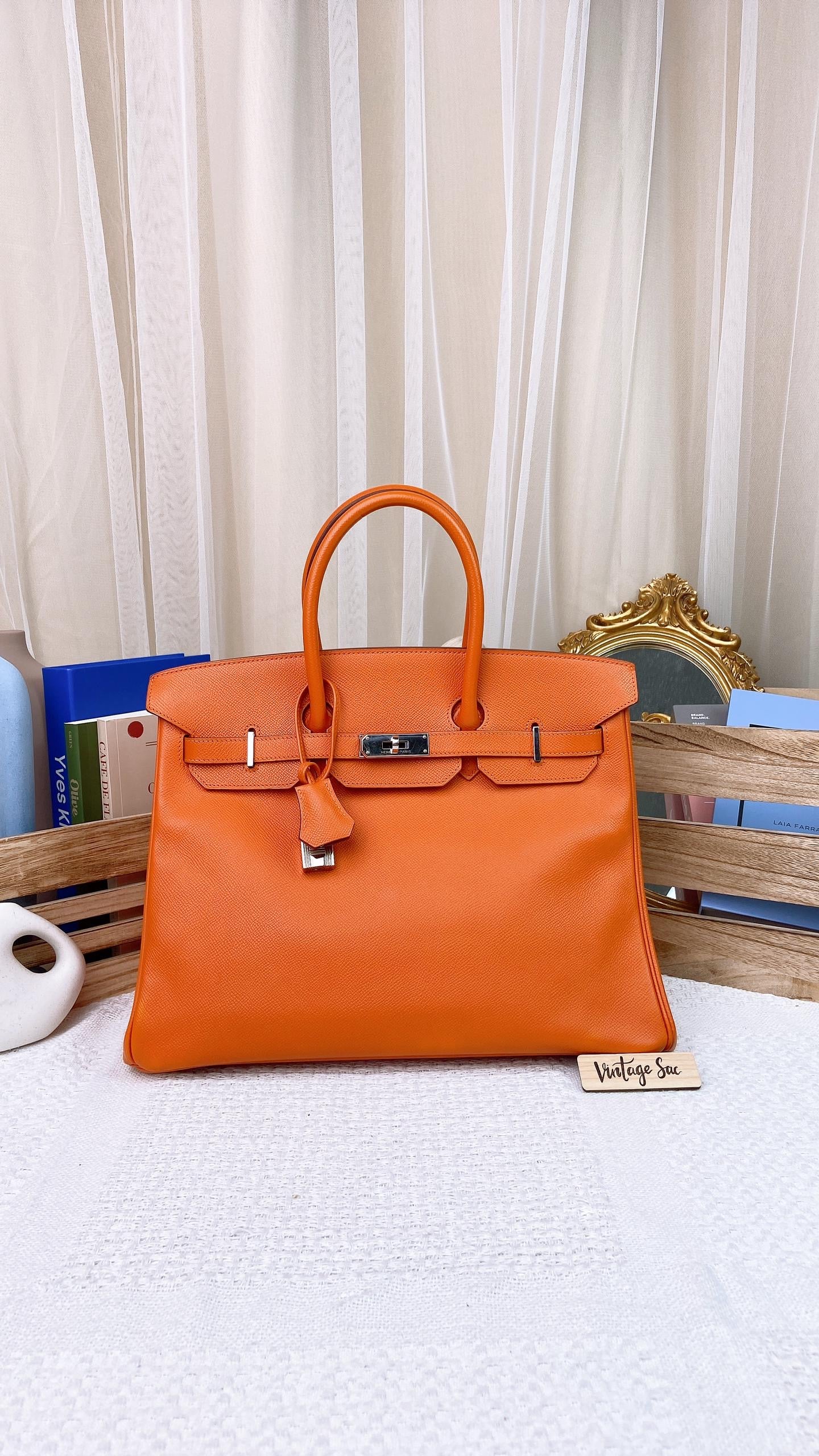 Orange Birkin 35 PHW