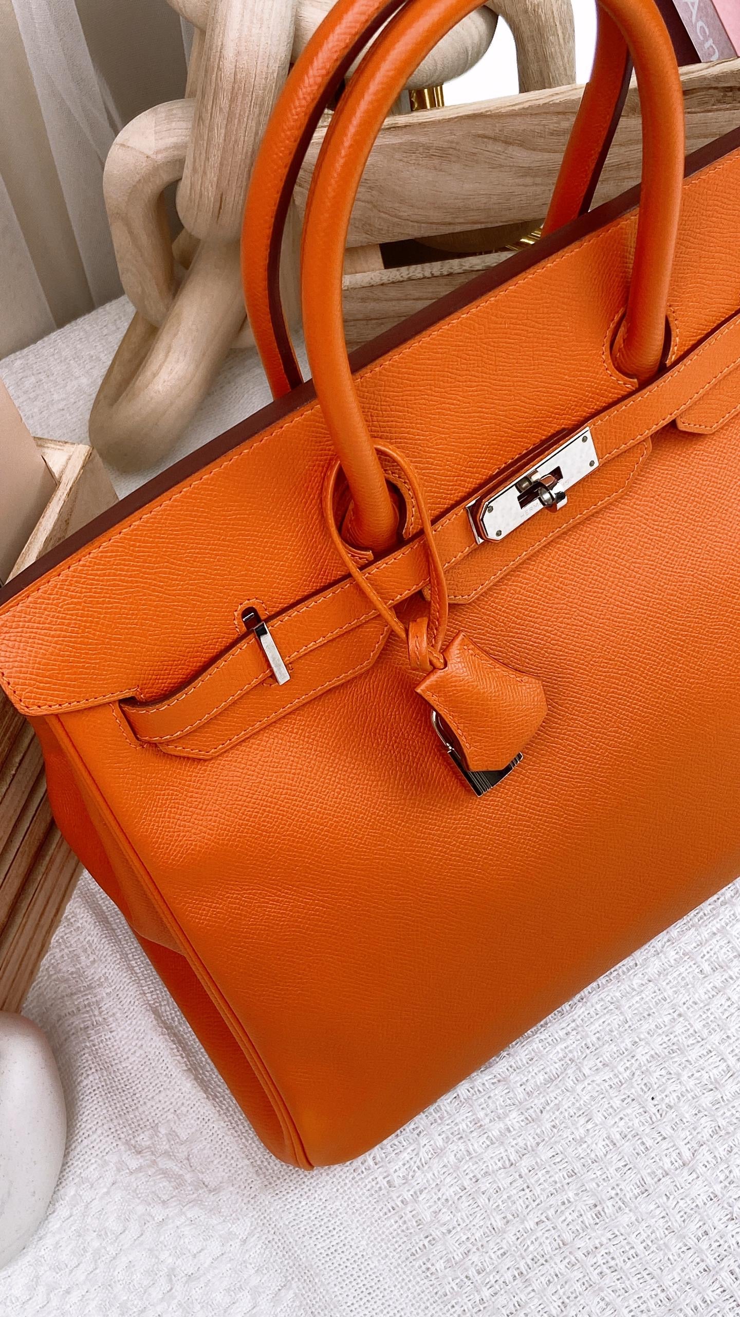 Orange Birkin 35 PHW