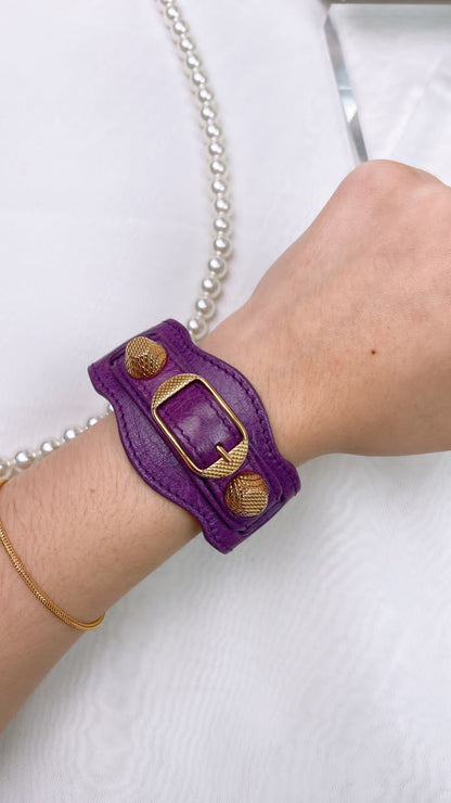 Balenciaga Ultraviolet Agneau Bracelet (GHW)