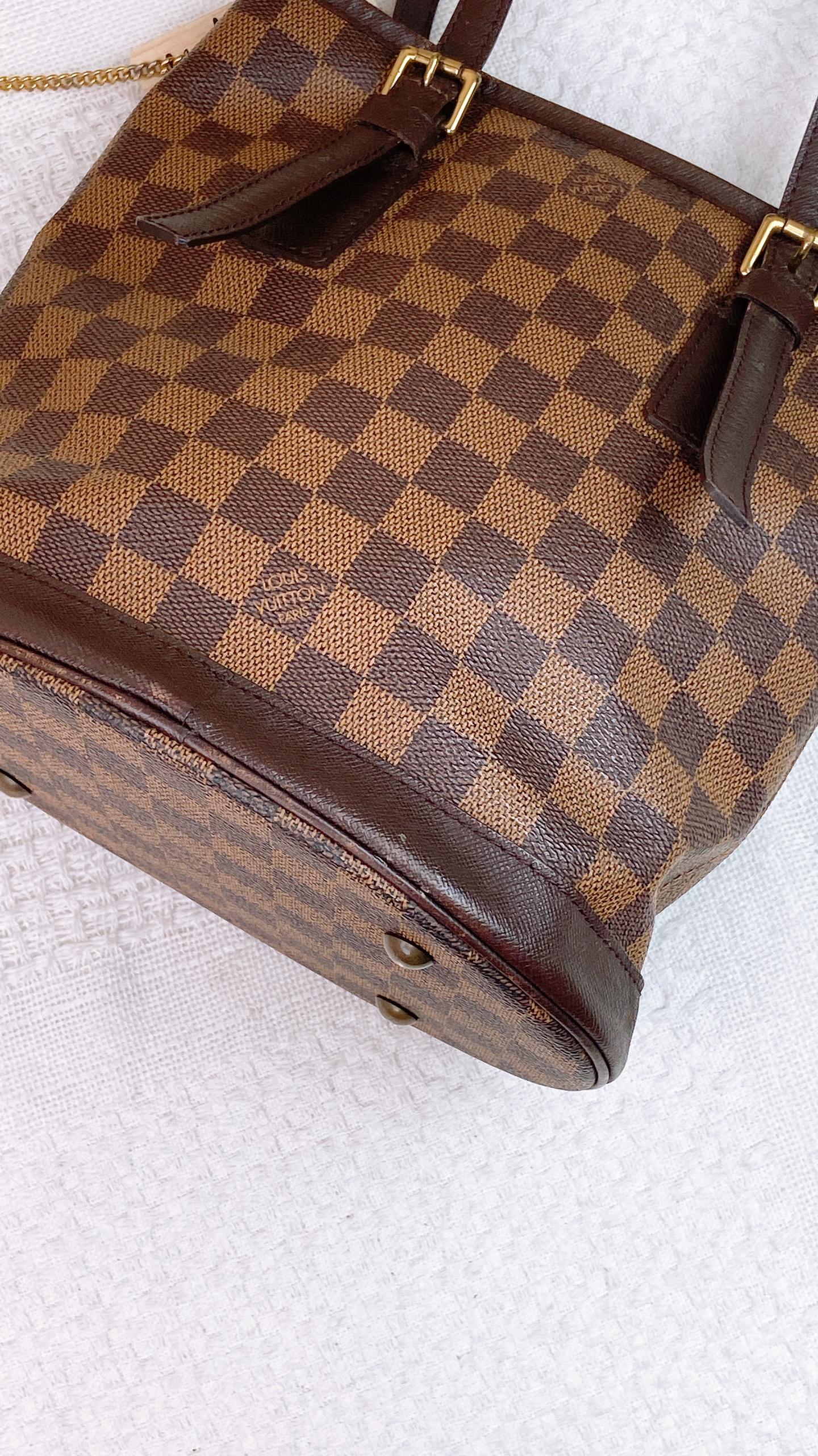 LV Damier Ebene Marais Bucket PM with Inner Pouch