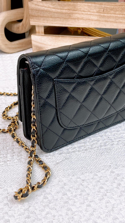 Chanel Black Caviar Classic WOC GHW