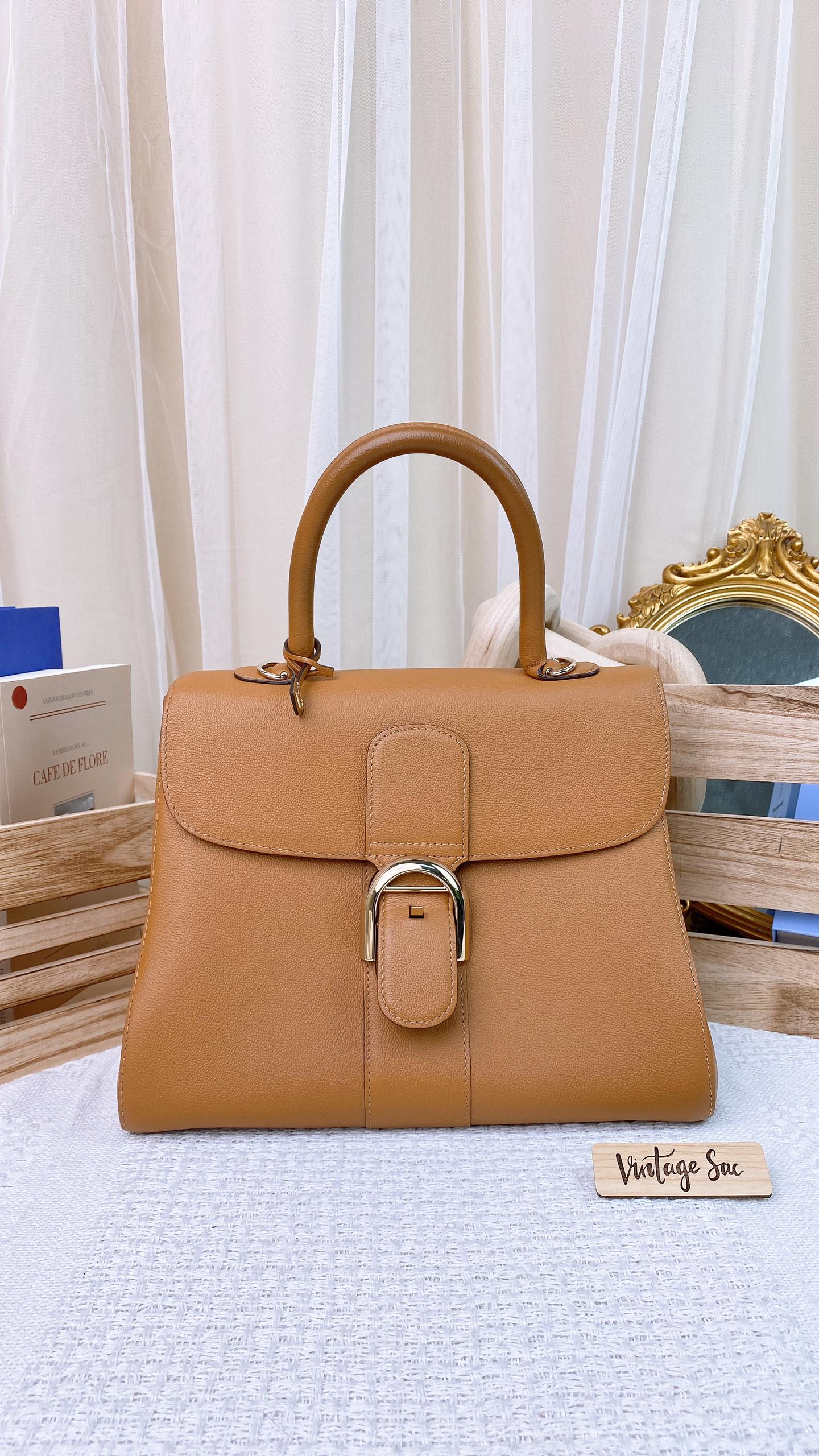 Delvaux Brown Brilliant MM (GHW)