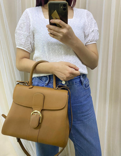 Delvaux Brown Brilliant MM (GHW)