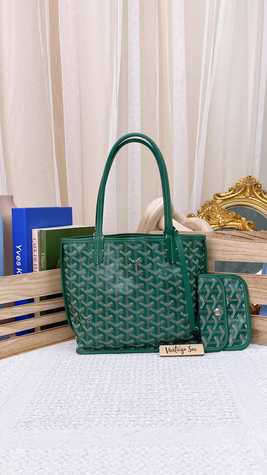 Goyard Green Goyardine Canvas Mini Anjou