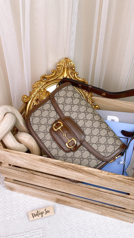 Gucci Brown Horsebit 1955 GHW