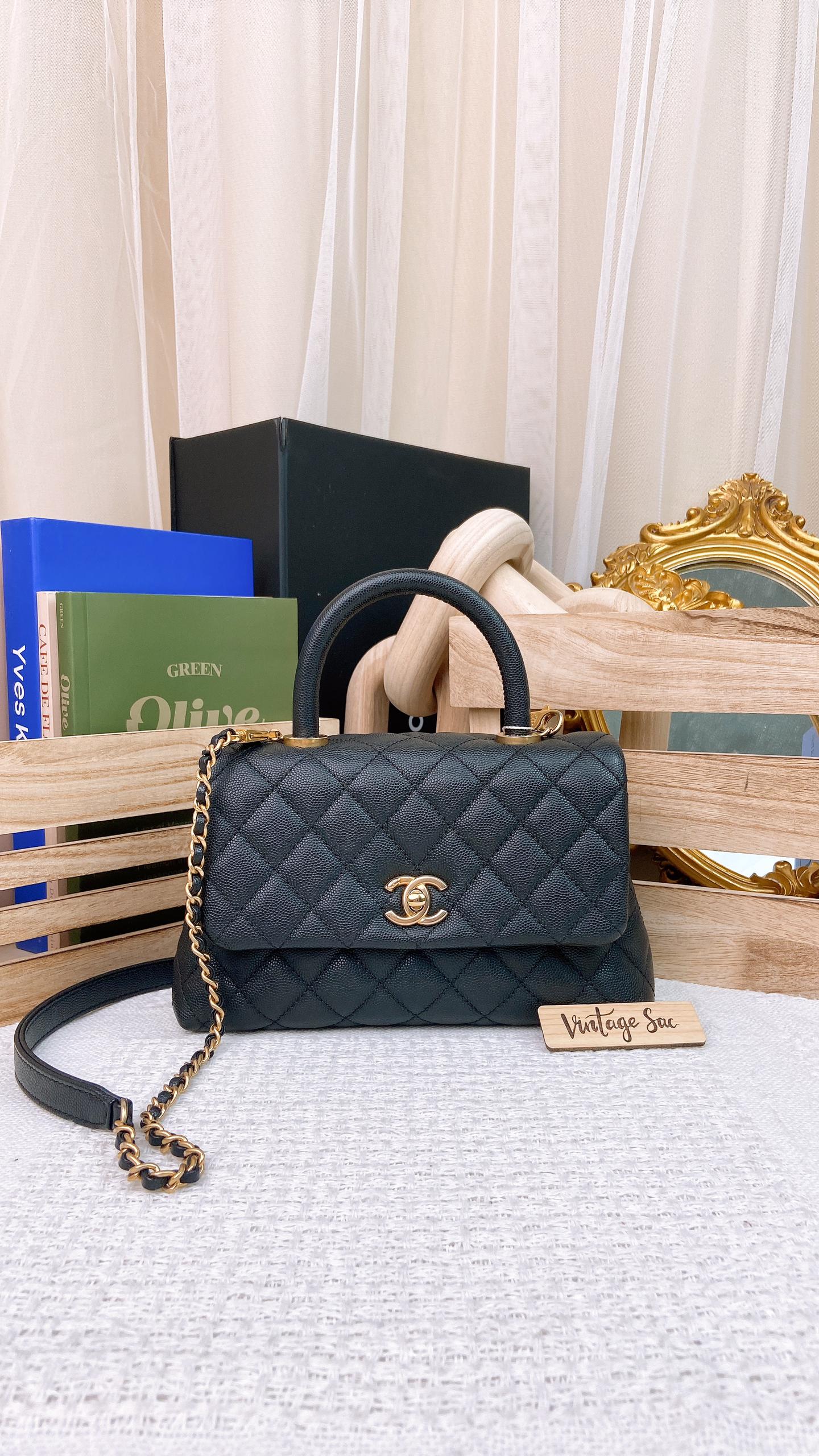 Chanel Black Caviar Small Coco Handle GHW