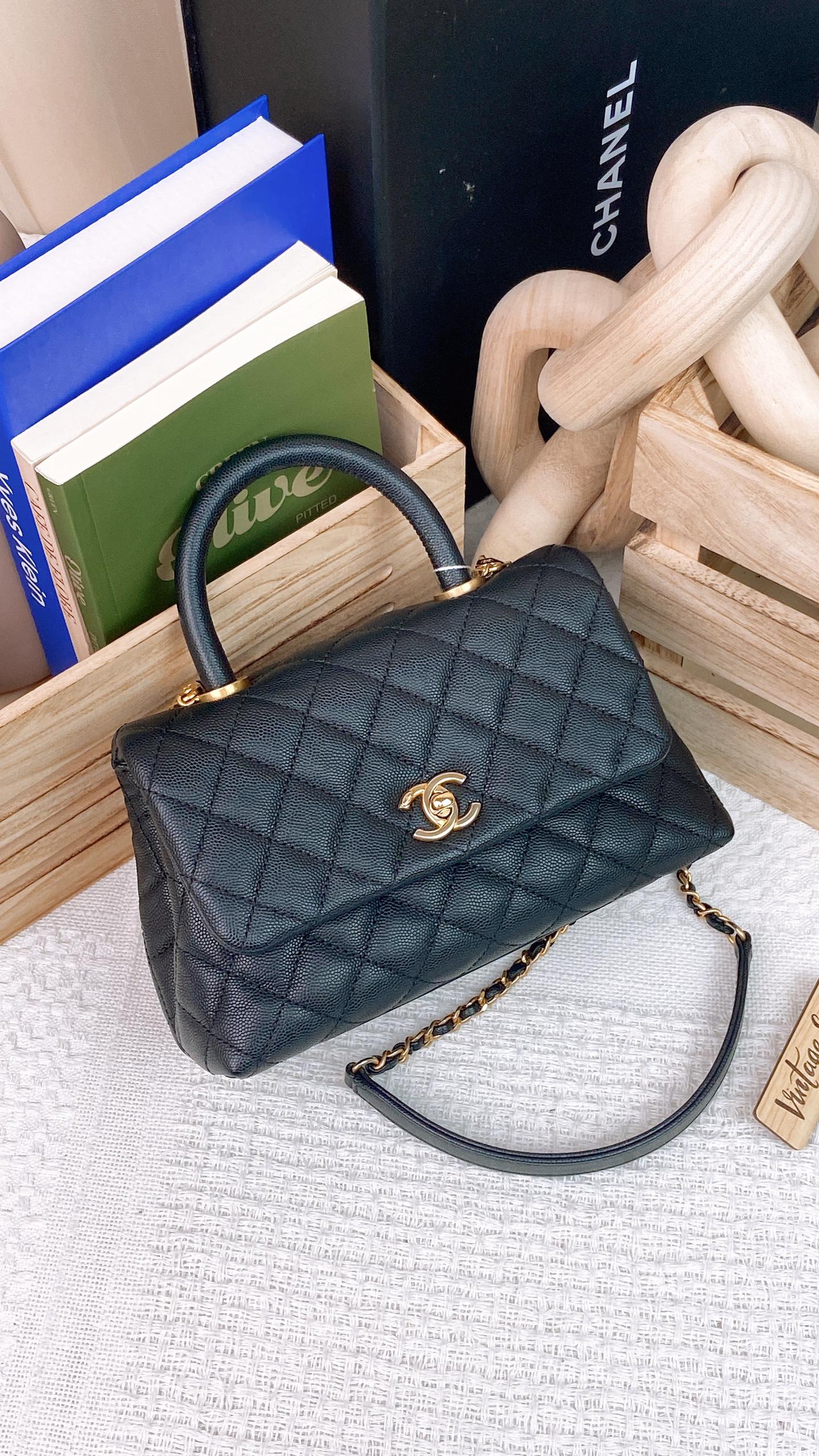 Chanel Black Caviar Small Coco Handle GHW